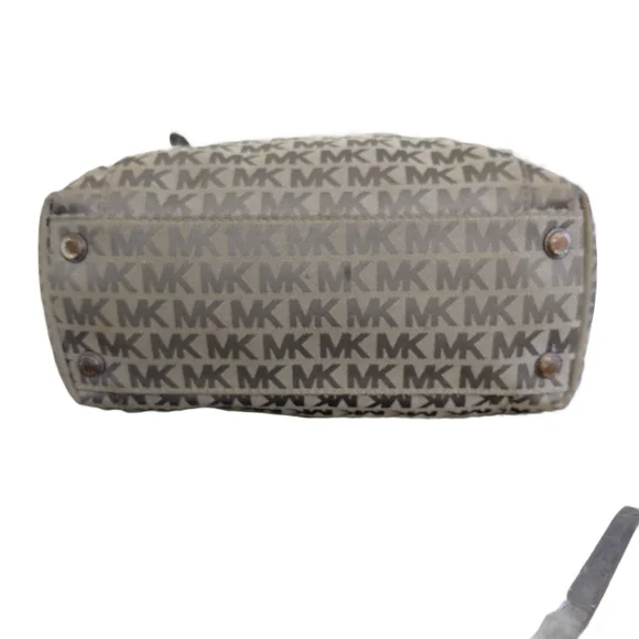 Michael Kors Jet Set Gray Logo Tote Monagrammed Shoulder Bag - Picture 4 of 13